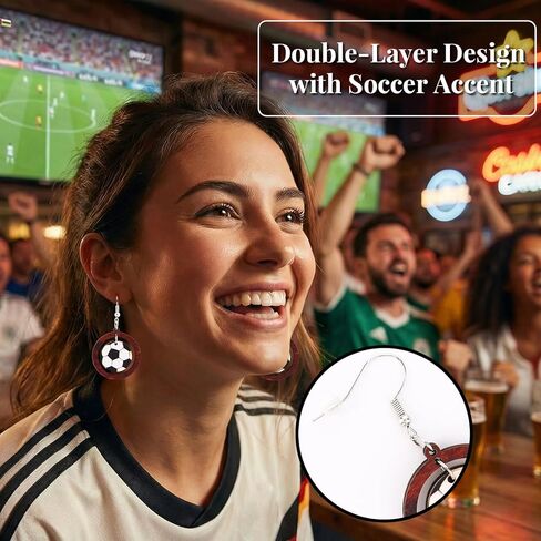 World Cup Soccer Earrings for Women, Football Dangle Earrings, Sports Gifts for Women Adults Soccer Lovers, Birthday Anniversary Holiday Gifts for Sports Fans in Kuwait