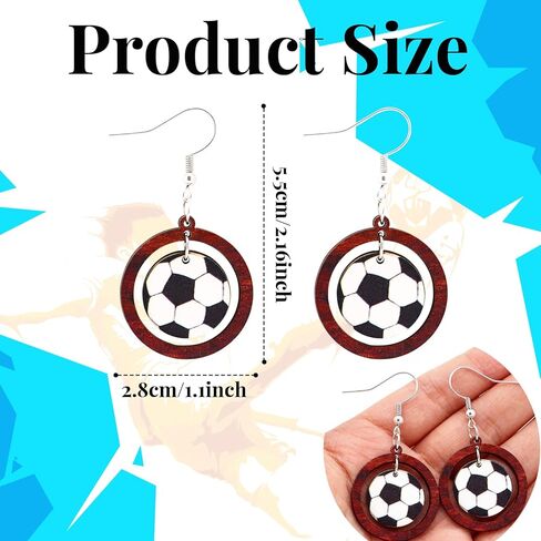 World Cup Soccer Earrings for Women, Football Dangle Earrings, Sports Gifts for Women Adults Soccer Lovers, Birthday Anniversary Holiday Gifts for Sports Fans in Kuwait