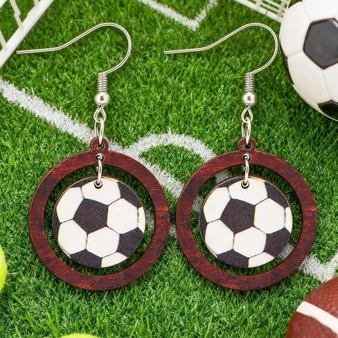 World Cup Soccer Earrings for Women, Football Dangle Earrings, Sports Gifts for Women Adults Soccer Lovers, Birthday Anniversary Holiday Gifts for Sports Fans in Kuwait