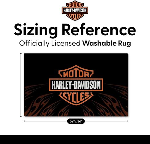 Northwest Harley-Davidson Washable Area Rug, Low Pile Floor Mat in Saudi Arabia