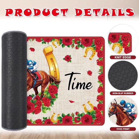 ديربي الوقت باب حصيرة، سباقات الورود ترحيب الحصير مدخل البساط خارج الزينة، كنتاكي سباق الخيل الحصير الزخرفية في الهواء الطلق للباب الأمامي (28 × 16 بوصة) in Kuwait