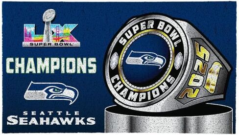 NFL Seattle Seahawks Doormat, 2026 Superbowl LX Championship, 28 x 16 inches Turf Fornt Door Mat, Non-Slip Backing Entryway Rug Indoor and Outdoor Entrance Welcome Mats in Saudi Arabia