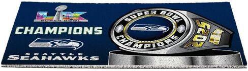 NFL Seattle Seahawks Doormat, 2026 Superbowl LX Championship, 28 x 16 inches Turf Fornt Door Mat, Non-Slip Backing Entryway Rug Indoor and Outdoor Entrance Welcome Mats in Saudi Arabia