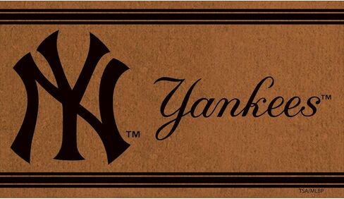 Team Sports America Recyclable PVC Vinyl Indoor/Outdoor Weather-Resistant New York Yankees Door Turf Mat 28 x .5 x 16 Inches in Saudi Arabia