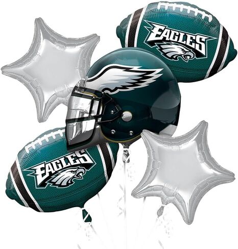 PHILADELPHIA BALLOON BOUQUET FOOTBALL KIT - FOR AN EAGLES THEMED PARTY - PARTY SUPPLIES DECORATIONS - 5PC in Saudi Arabia