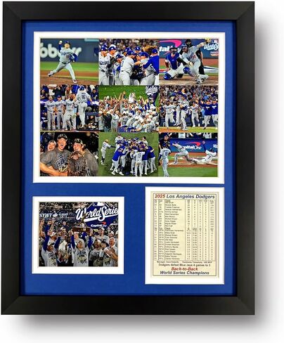 Los Angeles Dodgers | 2025 World Series Champions | Collectible Baseball Memorabilia | MLB Framed Picture & Photo Collage Gift, Man Cave Wall Art, Home Room Decor | 2 Sizes & 4 Styles (Celebration, 12"x15") in Saudi Arabia