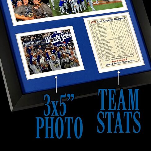 Los Angeles Dodgers | 2025 World Series Champions | Collectible Baseball Memorabilia | MLB Framed Picture & Photo Collage Gift, Man Cave Wall Art, Home Room Decor | 2 Sizes & 4 Styles (Celebration, 12"x15") in Saudi Arabia