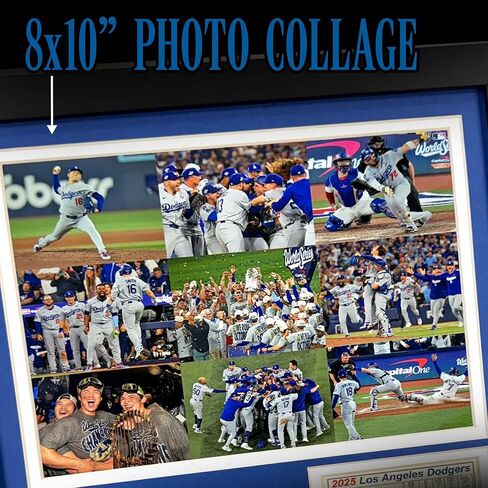 Los Angeles Dodgers | 2025 World Series Champions | Collectible Baseball Memorabilia | MLB Framed Picture & Photo Collage Gift, Man Cave Wall Art, Home Room Decor | 2 Sizes & 4 Styles (Celebration, 12"x15") in Saudi Arabia