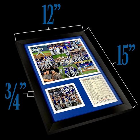 Los Angeles Dodgers | 2025 World Series Champions | Collectible Baseball Memorabilia | MLB Framed Picture & Photo Collage Gift, Man Cave Wall Art, Home Room Decor | 2 Sizes & 4 Styles (Celebration, 12"x15") in Saudi Arabia