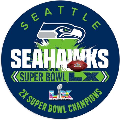لافتة حائط للحانة مقاس 12 بوصة من Fan Creations Seattle Seahawks 2026 Super Bowl LX Champions - ديكور خشبي ريفي لكهف الرجل، أو غرفة الألعاب، أو النوم، أو المنزل - يمكن تجميع مشجعي الدوري الوطني لكرة القدم الأمريكية في الولايات المتحدة الأمريكية in Saudi Arabia