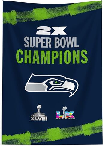 شمال غرب NFL Super Bowl 2026 سياتل سي هوكس تشامبس نسيج معلق على الحائط in Saudi Arabia