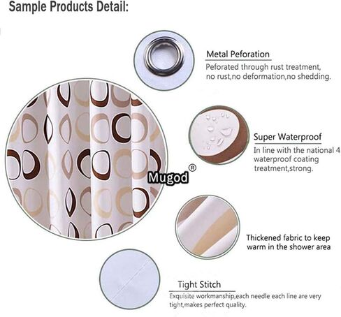 mugod الدجاج سلالة جمع ستائر الدش مرسومة باليد المائية مزرعة الدجاجة الديك ديكور الحمام للماء النسيج دش الستار مع 12 السنانير 60 × 72 بوصة in Kuwait