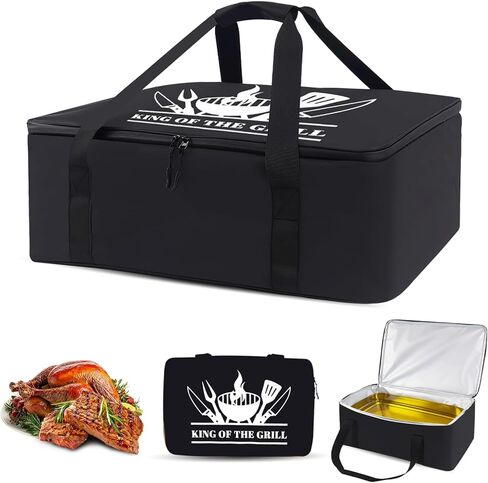 BBQ Blanket for Resting Meat 21in, Leak-Proof Insulated Meat Resting Bag, Smoking Meat Insulated Bag for Brisket/Beef/Pork Shoulder/Turkey, Gifts Smoker Accessories Gift for Men (Black) in Kuwait
