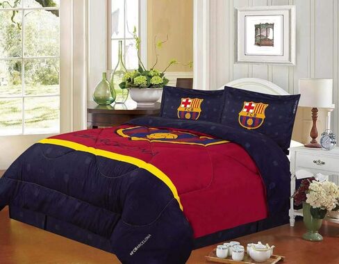 FCBarcelona Queen Size 4pc Comforter Set, Navy in Kuwait