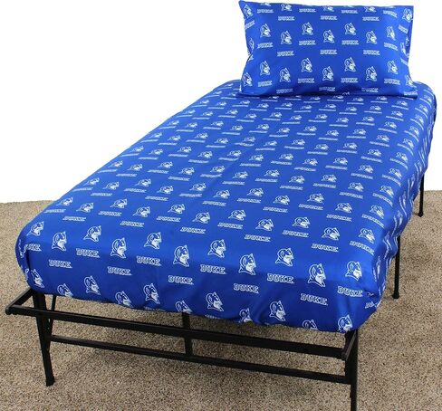College Covers Everything Comfy Duke Blue Devils Queen Sized 4 Piece Sheet Set, Team Color Background, 1 Flat Sheet, 1 Fitted Sheet, 2 Pillowcases in Saudi Arabia