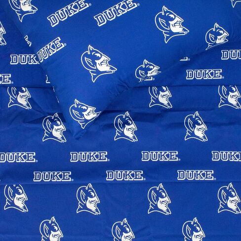 College Covers Everything Comfy Duke Blue Devils Queen Sized 4 Piece Sheet Set, Team Color Background, 1 Flat Sheet, 1 Fitted Sheet, 2 Pillowcases in Saudi Arabia