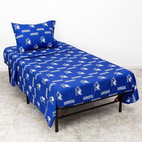 College Covers Everything Comfy Duke Blue Devils Queen Sized 4 Piece Sheet Set, Team Color Background, 1 Flat Sheet, 1 Fitted Sheet, 2 Pillowcases in Saudi Arabia