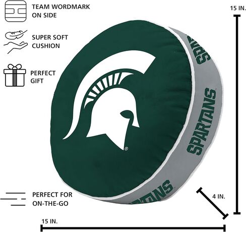 Logo Brands NCAA Michigan State Spartans Puff Pillow – Plush, Soft, Stretchy with Team Color Design in Saudi Arabia