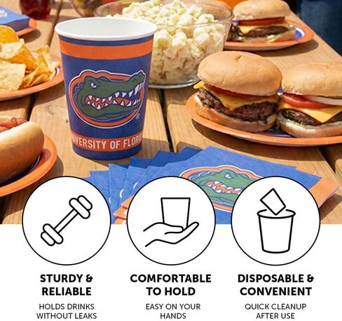 Desert Cactus University of Florida Paper Cups UF Gators 20 Count 9 Ounce Cold Beverage Cups for Tailgates, Graduation and Events (Design A) in Saudi Arabia