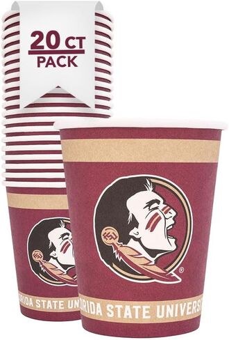 Desert Cactus Florida State University Paper Cups FSU Seminoles 20 Count 9 Ounce Cold Beverage Cups for Tailgates, Graduation and Events (Design A) in Saudi Arabia