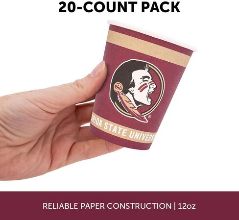 Desert Cactus Florida State University Paper Cups FSU Seminoles 20 Count 9 Ounce Cold Beverage Cups for Tailgates, Graduation and Events (Design A) in Saudi Arabia