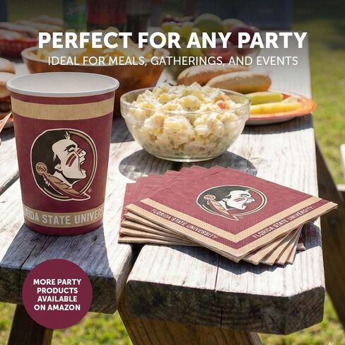 Desert Cactus Florida State University Paper Cups FSU Seminoles 20 Count 9 Ounce Cold Beverage Cups for Tailgates, Graduation and Events (Design A) in Saudi Arabia