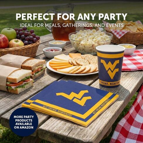 Desert Cactus West Virginia University Paper Cups WVU Mountaineers 20 Count 9 ounce Cold Beverage Cups for Tailgates, Graduation and Events (Design A) in Saudi Arabia