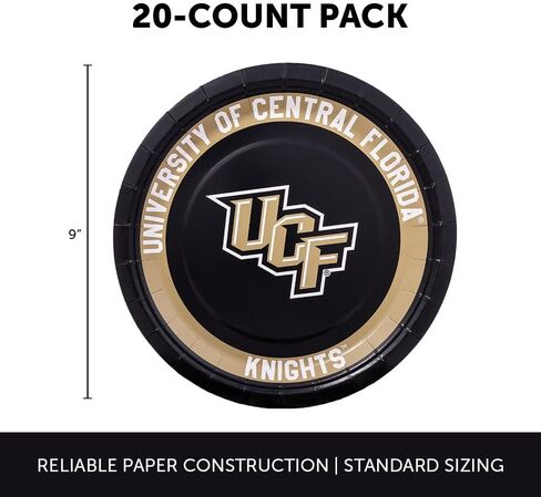 Desert Cactus University of Central Florida Paper Plates UCF Knights 20 Count 9 inch Round Plates for Tailgates, Parties, Graduation and Events (Design A) in Saudi Arabia