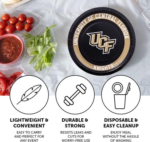 Desert Cactus University of Central Florida Paper Plates UCF Knights 20 Count 9 inch Round Plates for Tailgates, Parties, Graduation and Events (Design A) in Saudi Arabia