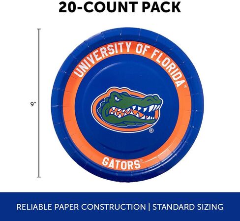 Desert Cactus University of Florida Paper Plates UF Gators 20 Count 9 inch Round Plates for Tailgates, Parties, Graduation and Events (Design A) in Saudi Arabia