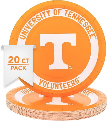 Desert Cactus University of Tennessee Paper Plates UT Volunteers 20 Count 9 inch Round Plates for Tailgates, Parties, Graduation and Events (Design A) in Saudi Arabia