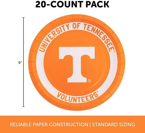 Desert Cactus University of Tennessee Paper Plates UT Volunteers 20 Count 9 inch Round Plates for Tailgates, Parties, Graduation and Events (Design A) in Saudi Arabia