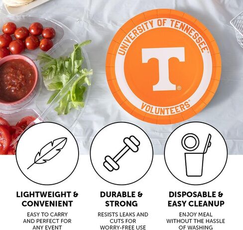 Desert Cactus University of Tennessee Paper Plates UT Volunteers 20 Count 9 inch Round Plates for Tailgates, Parties, Graduation and Events (Design A) in Saudi Arabia