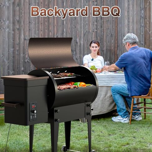 KingChii 456 قدم مربع في مدخن الخشب وشواية الشواء مع التحكم التلقائي في درجة الحرارة، وأرجل قابلة للطي للفناء الخارجي RV، برونزي in Kuwait