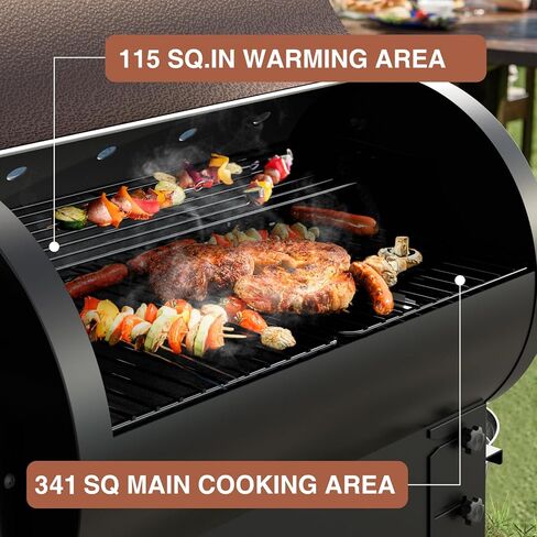 KingChii 456 قدم مربع في مدخن الخشب وشواية الشواء مع التحكم التلقائي في درجة الحرارة، وأرجل قابلة للطي للفناء الخارجي RV، برونزي in Kuwait