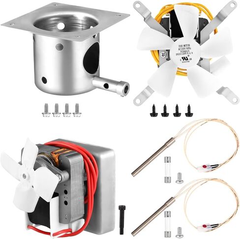 Traeger & Pit Boss Grill Replacement Parts Kit - Auger Motor, Hot Rod Igniter with Fuse, Induction Fan, Burn Pot with Screws, Compatible with Most Traeger & Pit Boss Pellet Grills in Saudi Arabia