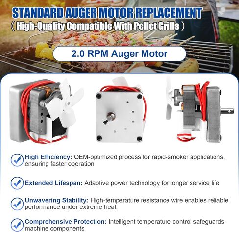 Traeger & Pit Boss Grill Replacement Parts Kit - Auger Motor, Hot Rod Igniter with Fuse, Induction Fan, Burn Pot with Screws, Compatible with Most Traeger & Pit Boss Pellet Grills in Saudi Arabia