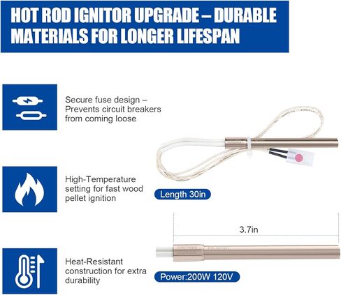 Traeger & Pit Boss Grill Replacement Parts Kit - Auger Motor, Hot Rod Igniter with Fuse, Induction Fan, Burn Pot with Screws, Compatible with Most Traeger & Pit Boss Pellet Grills in Saudi Arabia