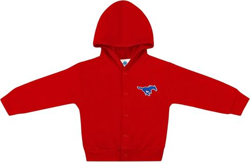 سترة بغطاء للرأس من Creative Knitwear College Baby مرخصة رسميًا من الرابطة الوطنية لرياضة الجامعات (NCAA) - شعار SMU Mustangs - أحمر - 3-6 أشهر in Saudi Arabia