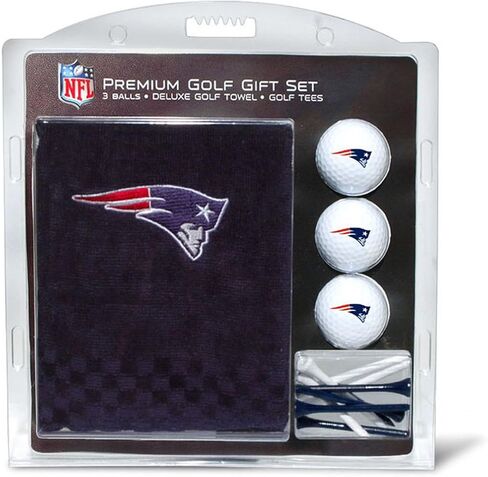 مجموعة هدايا فريق الجولف NFL New England Patriots: منشفة جولف مطرزة، 3 كرات جولف، و14 تيشيرت جولف مقاس 2-3/4 بوصة، منشفة ثلاثية الطي مقاس 16 بوصة × 22 بوصة و100% قطن in Saudi Arabia