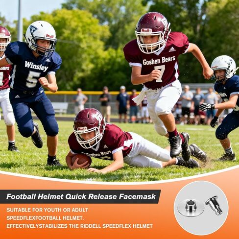 4 قطع دبوس صغير سريع الفك لقناع معدني لخوذة الرجبي، متوافق مع خوذة كرة القدم RIDDEL Speed ​​& SpeedFlex (باستثناء أدوات التفكيك) in Kuwait