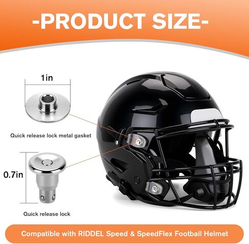 4 قطع دبوس صغير سريع الفك لقناع معدني لخوذة الرجبي، متوافق مع خوذة كرة القدم RIDDEL Speed ​​& SpeedFlex (باستثناء أدوات التفكيك) in Kuwait