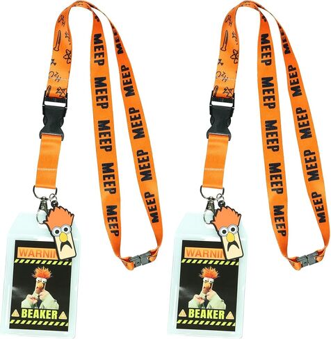 The Muppets Beaker High Clearance Lanyard with Clear ID Badge Holder and 2" Rubber Beaker Charm in Saudi Arabia