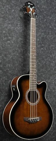 Ibanez AEB10E Acoustic-Electric Bass Guitar - Dark Violin Sunburst Bundle with Gig Bag, Tuner, Strap, Instrument Cable, Austin Bazaar Instructional DVD, and Polishing Cloth in Kuwait