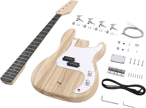 مجموعة أدوات الجهير الكهربائية DIY مجموعة المبتدئين المكونة من 4 أوتار PB Bass Style مع جسم Paulownia الصلب ورقبة القيقب المصممة من الخشب ولوحة الفريتس المصنوعة من الكروم لبناء جيتار الجهير الخاص بك. in Kuwait