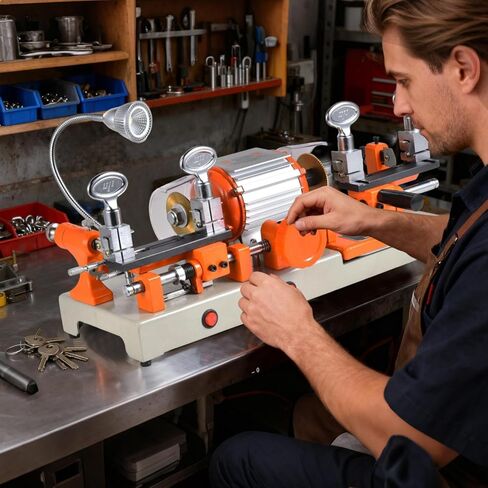 180W Horizontal Double Head Cutter 4-Way Clamp Duplicator for Vehicle & Home Tungsten Steel Blade in Saudi Arabia