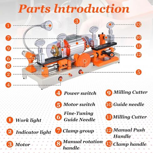 180W Horizontal Double Head Cutter 4-Way Clamp Duplicator for Vehicle & Home Tungsten Steel Blade in Saudi Arabia