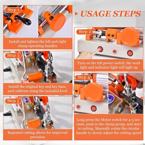 180W Horizontal Double Head Cutter 4-Way Clamp Duplicator for Vehicle & Home Tungsten Steel Blade in Saudi Arabia