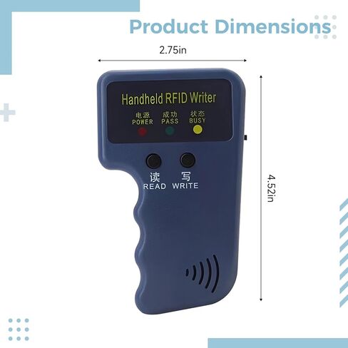 125Khz Handheld Duplicator with 5 Buttons and 5 White Cards, Blue, 4.5 X 2.8 X 1.2 in in Kuwait