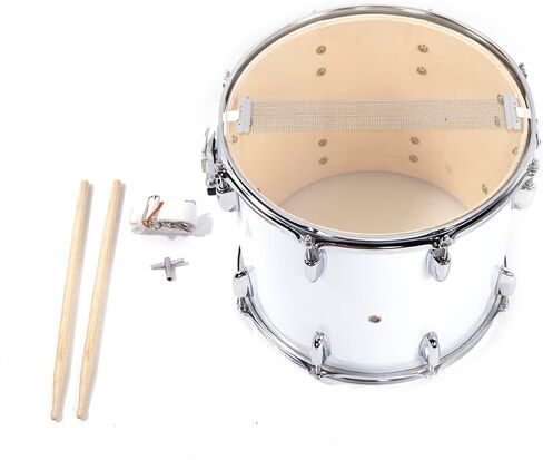 14 x10 inches Marching Drum, Snare Drums Suitable for Students with Pair of Drumsticks, Key, and Strap (White) in Kuwait